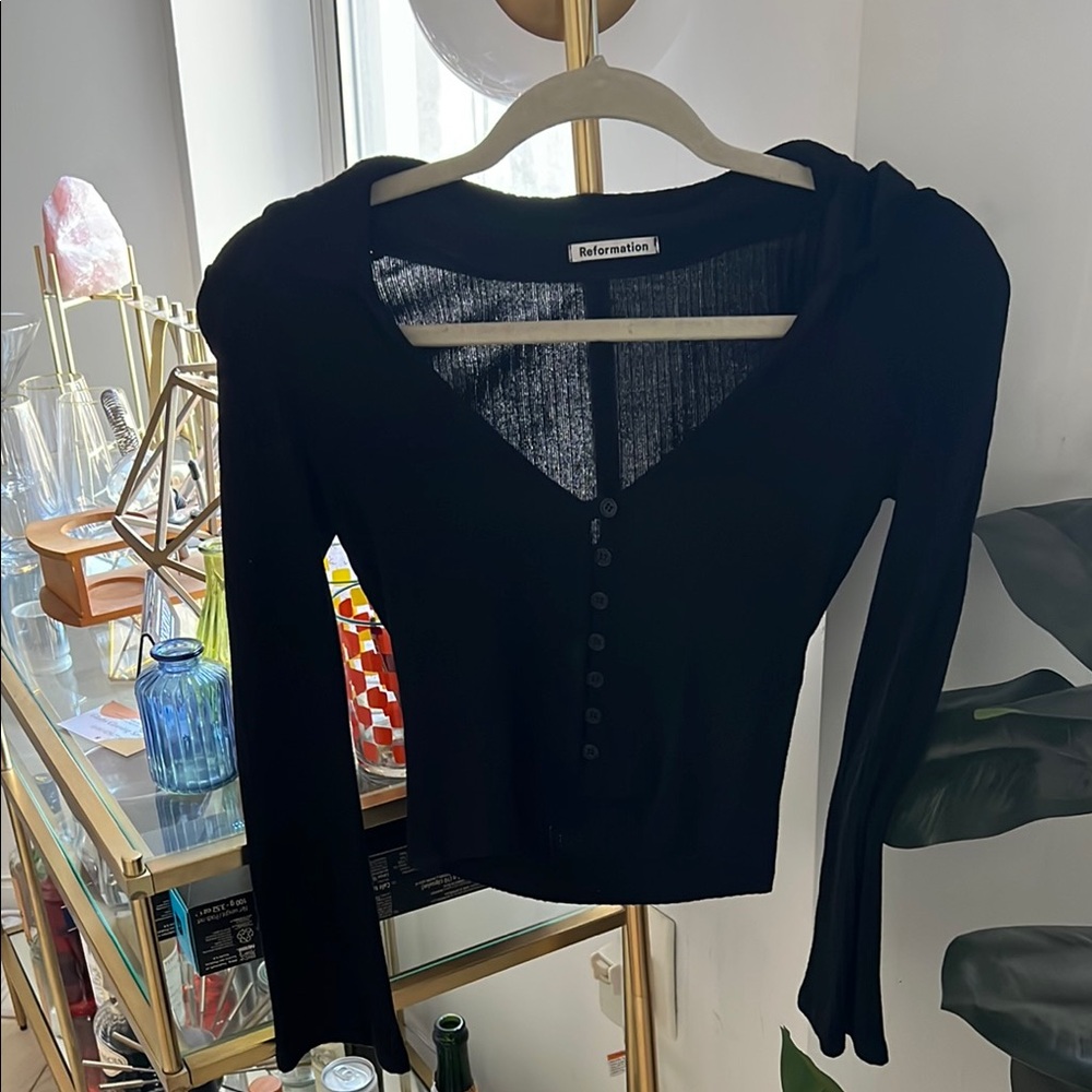 Black Ribbed Women's Top